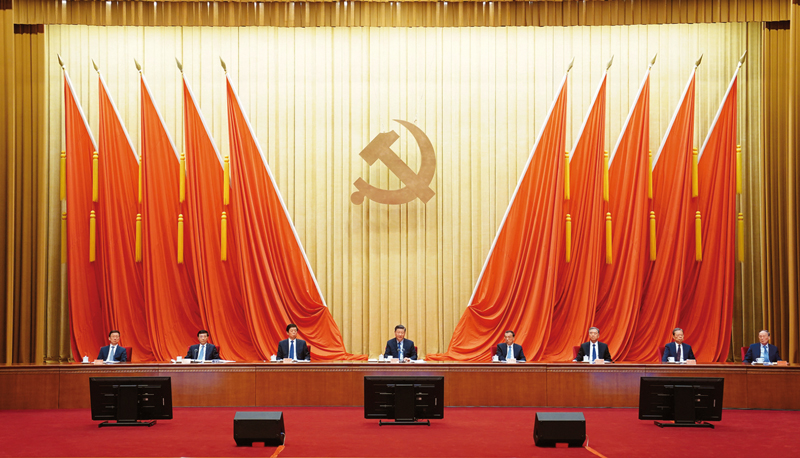 2021年2月20日，黨史學(xué)習(xí)教育動(dòng)員大會(huì)在北京召開。中共中央總書記、國(guó)家主席、中央軍委主席習(xí)近平出席會(huì)議并發(fā)表重要講話。 新華社記者 翟健嵐/攝